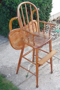Old High chair = how's this for a before and after picture!
